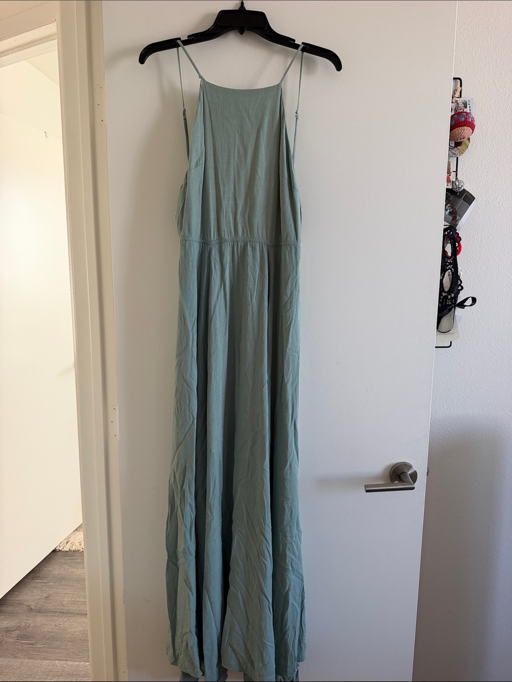 Light Sage Green Maxi Dress with Spaghetti Straps